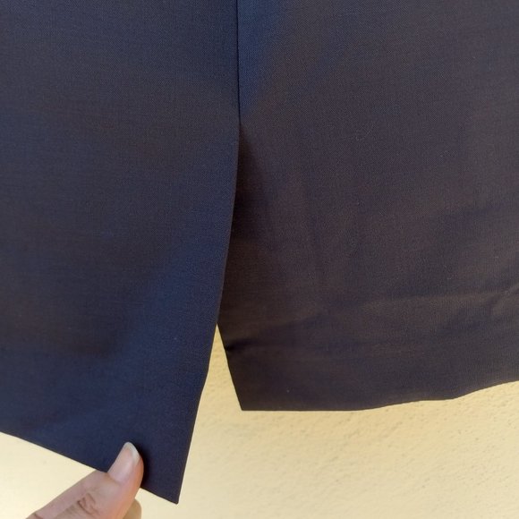 NWT Theory Navy Wool Pencil Skirt Size 10 Career Office Capsule Work Classic - Picture 8 of 15